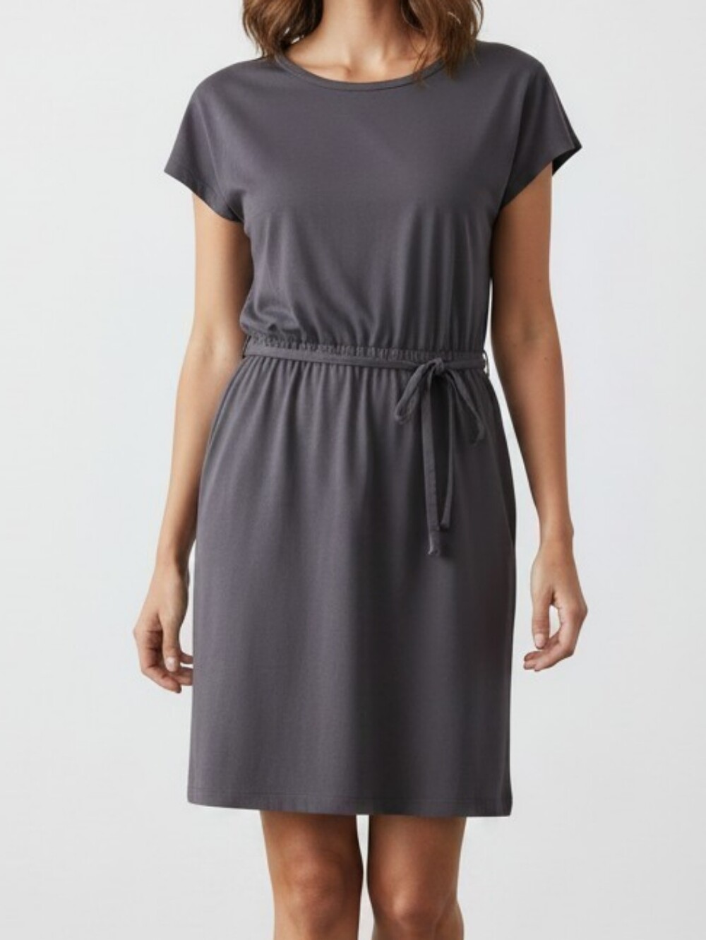 PACT Relaxed Slub Weekend Dress In Gray/blue XS